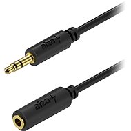 Audio kábel AlzaPower Core Audio 3,5 mm Jack (M) to 3,5 mm Jack (F) 10 m čierny - Audio kabel