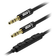 Audio kábel AlzaPower AluCore Audio 3,5 mm Jack 4P-TRRS (M) to 3,5 mm Jack (M) 1 m čierny