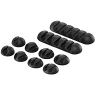 Organizér káblov AlzaPower Cable Clips Mix 10 pcs čierny - Organizér kabelů