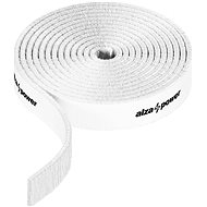 Organizér káblov AlzaPower VelcroStrap+ Roll 1 m biely