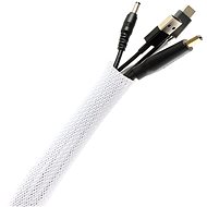 Organizér káblov AlzaPower Velcrostrap+ Cable Tube 2 m biely - Organizér kabelů