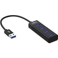 USB hub AlzaPower Core USB-A (M) na 4× USB-A (F) čierny
