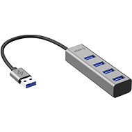 USB hub AlzaPower AluCore USB-A (M) na 4× USB-A (F) vesmírne sivý