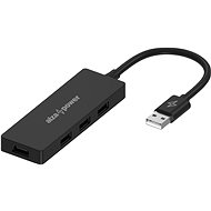 USB hub AlzaPower FlatCore USB-A (M) na 4× USB-A 2.0 (F) čierny