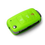 Ochranné silikónové puzdro na kľúč pre VW/Seat/Škoda s vystreľovacím kľúčom, farba zelená - Obal na kľúče od auta