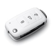 Ochranné silikónové puzdro na kľúč na VW/Seat/Škoda s vystreľovacím kľúčom, farba biela - Obal na kľúče od auta