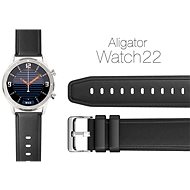 Remienok na hodinky Aligator Watch 22 mm kožený remienok čierny