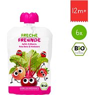 Freche Freunde BIO Jablko, červená repa, jahoda a malina 6× 100 g - Kapsička pre deti