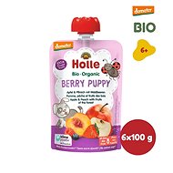 HOLLE Berry Puppy  BIO jablko broskyňa a lesné plody 6× 100 g