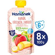 HAMÁNEK Broskyňa a banán 8× 100 g - Kapsička pre deti