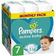 Detské plienky PAMPERS Active Baby veľ. 7, Monthly Pack 116 ks
