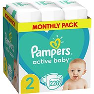 PAMPERS Active Baby veľkosť 2 (228 ks) 4 – 8 kg - Jednorazové plienky