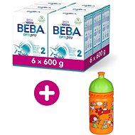 BEBA OPTIPRO 2, 6× 600 g + zdravá fľaša Rebelka - Dojčenské mlieko