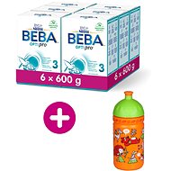 BEBA OPTIPRO 3, 6× 600 g + zdravá fľaša Rebelka - Dojčenské mlieko