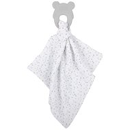 Nattou hryzadlo silikónové bez BPA s bavlnenou dečkou 28 × 28 cm grey - Hryzátko