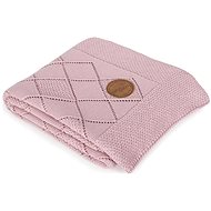 Detská deka CEBA deka pletená v darčekovom balení ryžový vzor ružová, 90 × 90 cm