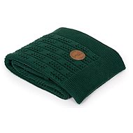 Detská deka CEBA deka pletená v darčekovom balení Rybia kosť Emerald, 90 × 90 cm
