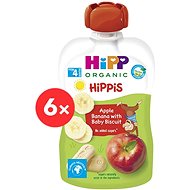 HiPP BIO 100 % ovocie Jablko-Banán-Jahoda od uk. 4. mesiaca, 6× 100 g - Kapsička pre deti