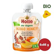 HOLLE Mango monkey bio detské ovocné pyré s jogurtom 5× 85 g