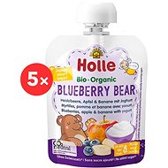 HOLLE Blueberry bear bio detské ovocné pyré s jogurtom 5× 85 g