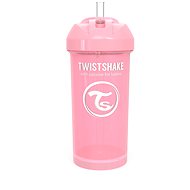 TWISTSHAKE Fľaša so slamkou 360 ml – ružová - Detská fľaša na pitie