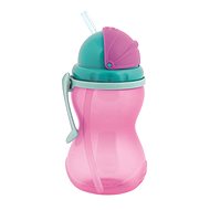 Detská fľaša na pitie Canpol babies Fľaša športová so slamkou 370 ml ružová