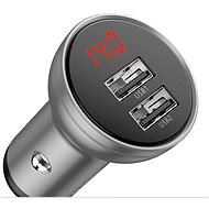 Nabíjačka do auta Baseus Digital Display Dual USB 4,8 A Car Charger 24W Silver