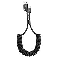 Baseus Fish Eye pružinový nabíjací/dátový kábel USB na USB-C 2A 1 m, čierna - Dátový kábel