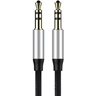 Baseus Yiven Series audio kábel 3,5 mm Jack 0,5m, strieborná-čierna