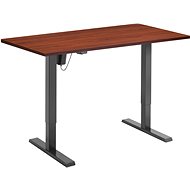 Výškovo nastaviteľný stôl AlzaErgo Table ET2.1 čierny + doska AlzaErgo TTE-01 140 × 80 cm lamino gaštan