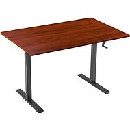 Výškovo nastaviteľný stôl AlzaErgo Table ET3 čierny + doska TTE-03 160×80cm hnedá dyha