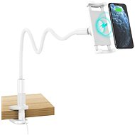 Držiak na mobil Choetech 2 in 1 Phone Holder with Flexible Long Arm and 15 W Wireless Charger White