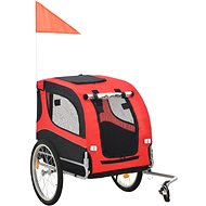 Shumee Vozík za bicykel pre psa červeno-čierny - Vozík za bicykel pre psa