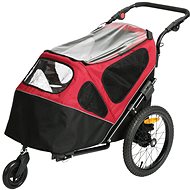 Duvo+ Príves na bicykel a bugina čierno-červená do 30 kg 123 × 62 × 96 cm - Vozík za bicykel pre psa