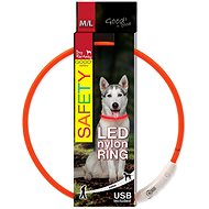 Obojok pre psa DOG FANTASY obojok LED nylon oranžový 65 cm