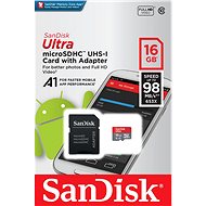 Pamäťová karta SanDisk microSDHC 16 GB Ultra Android Class 10 A1 UHS-I + SD adaptér