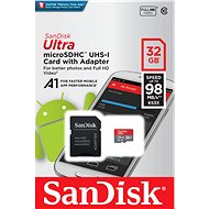 SanDisk MicroSDHC 32 GB Ultra Android Class 10 A1 UHS-I + SD adaptér