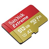 SanDisk MicroSDXC 512GB Extreme A2 UHS-I (V30) U3 + SD Adapter - Memory Card
