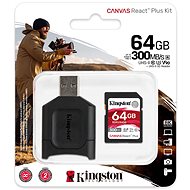 Kingston Canvas React Plus SDXC 64GB + SD adaptér a čítačka kariet - Pamäťová karta