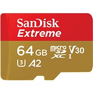 SanDisk microSDXC 64GB Extreme Action Cams and Drones + Rescue PRO Deluxe + SD adaptér
