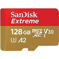 SanDisk microSDXC 128GB Extreme Action Cams and Drones + Rescue PRO Deluxe + SD adaptér