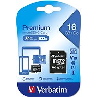 Verbatim MicroSDHC 16GB Premium + SD adaptér - Pamäťová karta