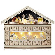 EMOS LED adventní kalendář dřevěný, 40x50 cm, 2x AA, vnitřní, teplá bílá, časovač - Vianočné osvetlenie