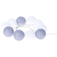 EMOS LED girlanda – gule bavlnené, zima, 2× AA, teplá biela, časovač