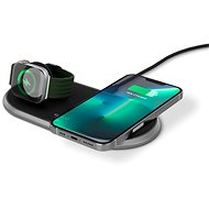 Epico bezdrôtová kovová nabíjačka pre Apple Watch a iPhone s adaptérom v balení - čierna - Bezdrôtová nabíjačka