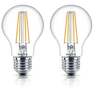 Philips LED Classic Filament Retro 6–60 W, E27, 2700 K, číra, súprava 2ks