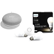 Philips Hue White 8.5W E27 starter kit + Google Home Mini Chalk