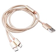 AKASA USB typ A na typ C a micro B nabíjací a synchronizačný kábel/AK-CBUB42-12GL - Dátový kábel