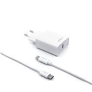 Nabíjačka do siete FIXED Travel s USB-C výstupom a USB-C/USB-C káblom podpora PD 1 m 18 W biela