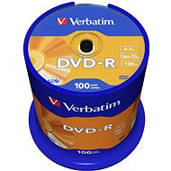 Médium Verbatim DVD-R 16x, 100 ks cakebox